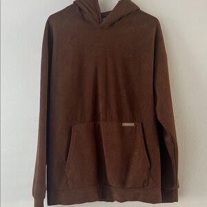 Size Small Men's Brown corduroy like soft Material Hoodie
